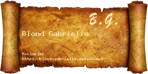 Blond Gabriella névjegykártya